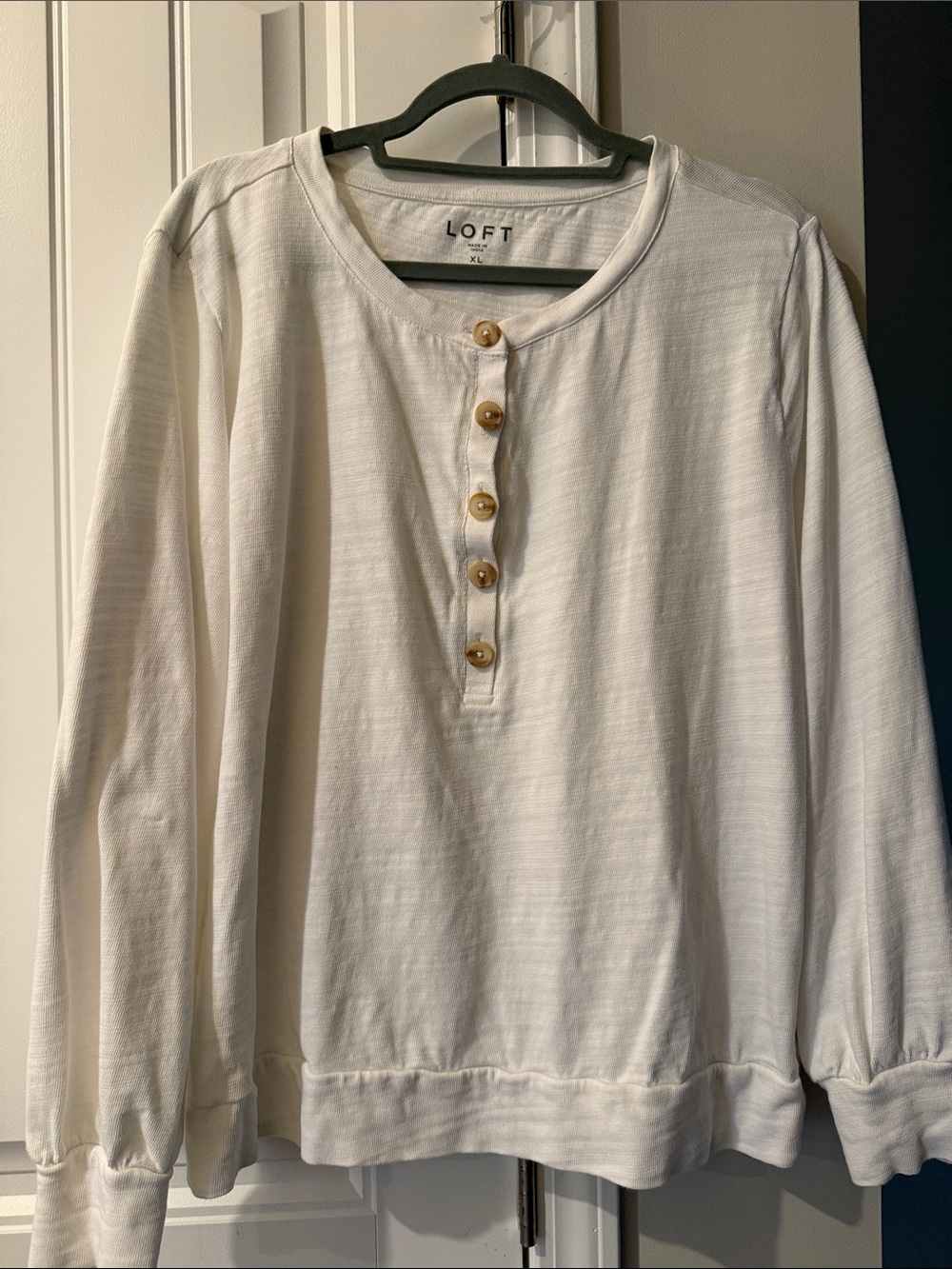 LOFT Henley Long-Sleeve Top XL